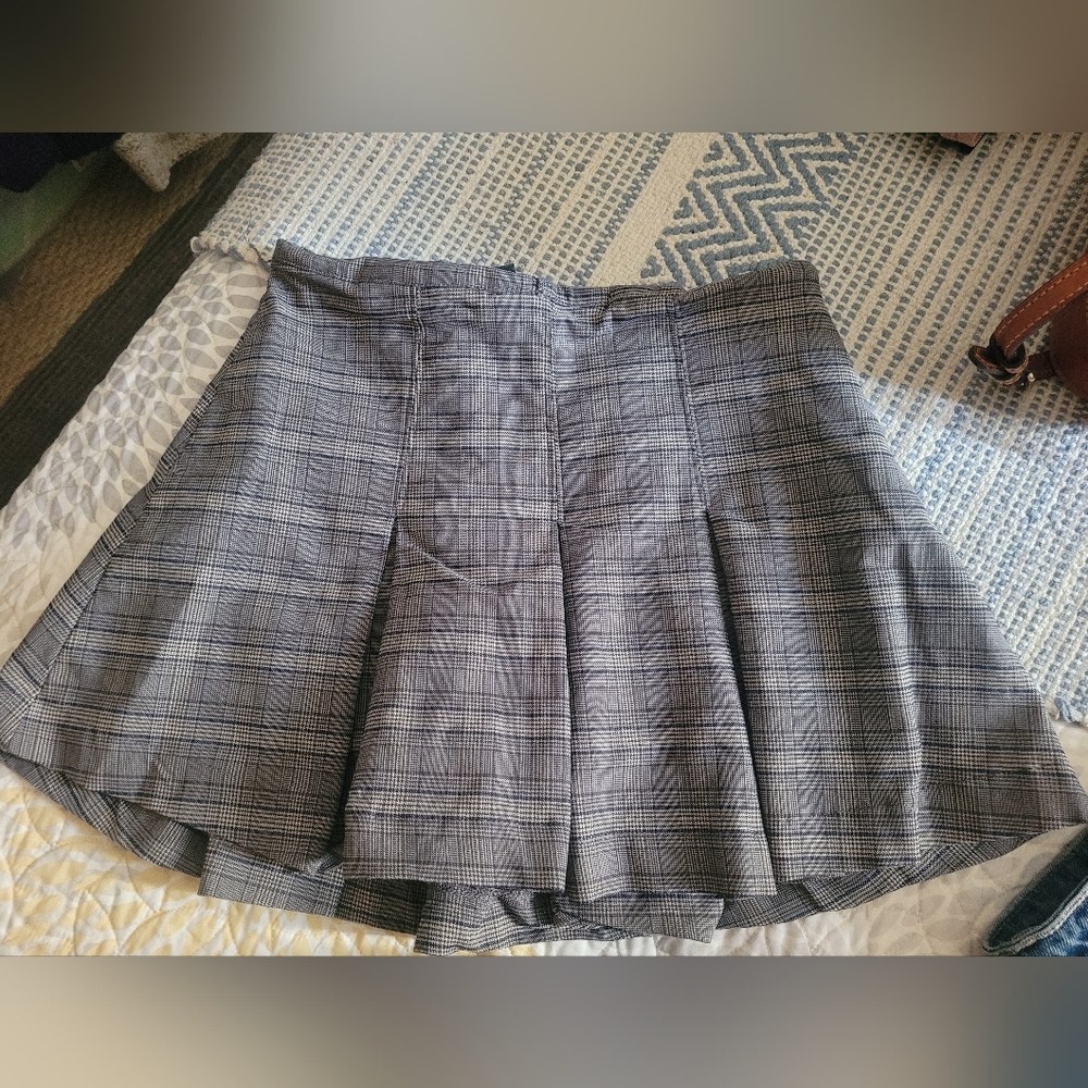 Wild Fable Plaid Mini Skirt in Black and Gray